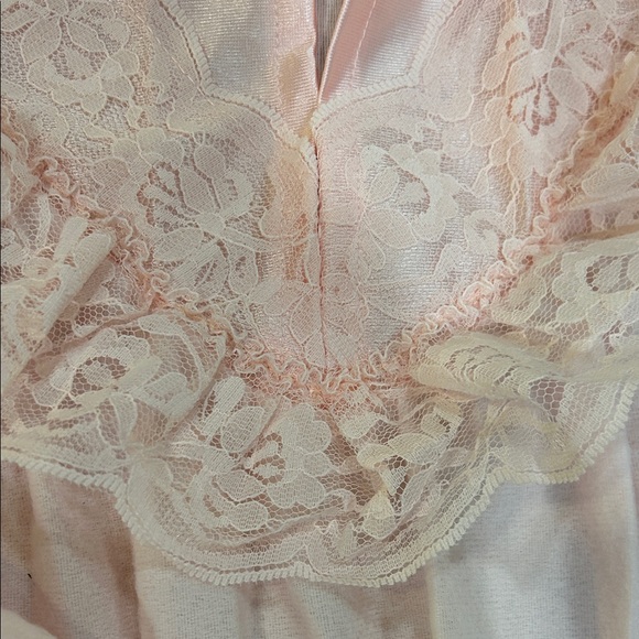 Vintage Night Time Creations Pink Ruffled Flannel Long Nightgown - Picture 5 of 15